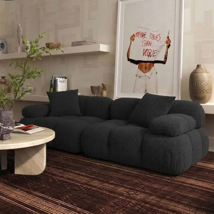 Calliope Black Modular 79" Loveseat
