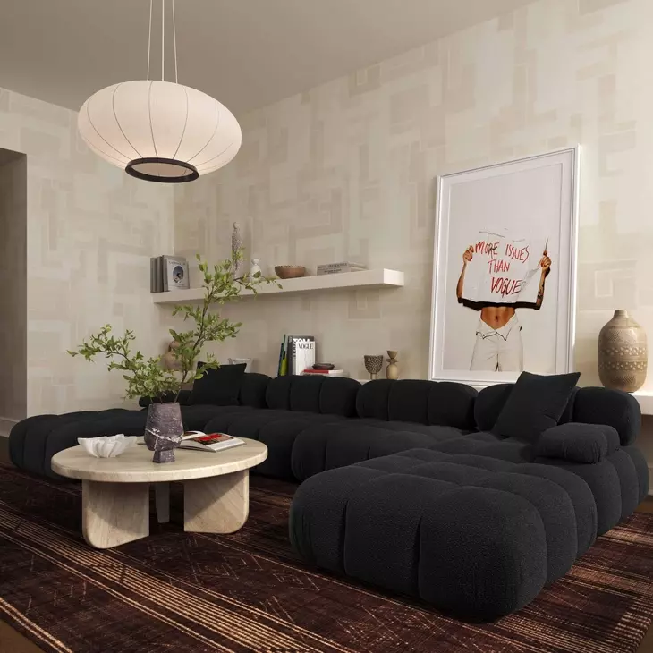 Calliope Black 6 Piece Modular Sectional