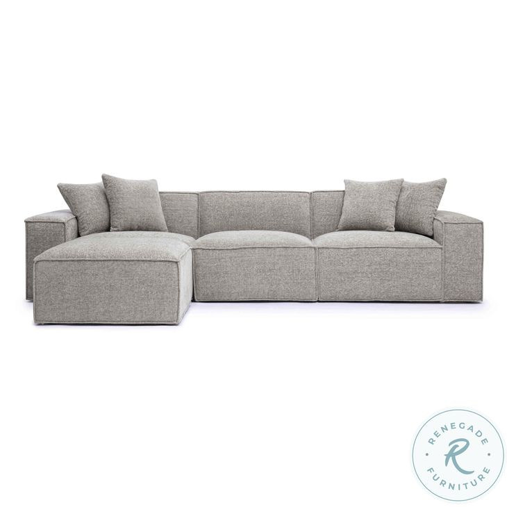 Mindy Taupe Chenille Basketweave 116" Modular Sectional