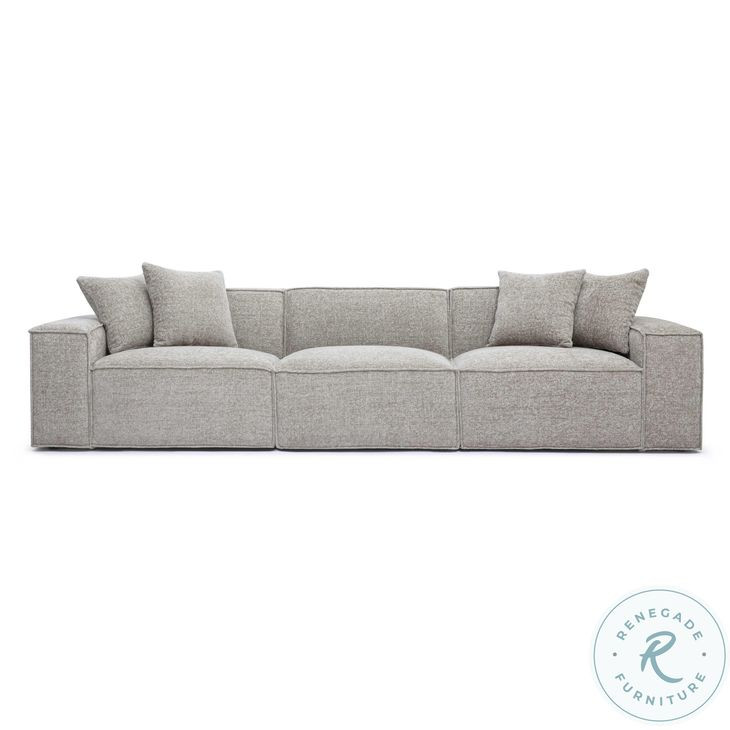 Mindy Taupe Chenille Basketweave 116" Modular Sofa