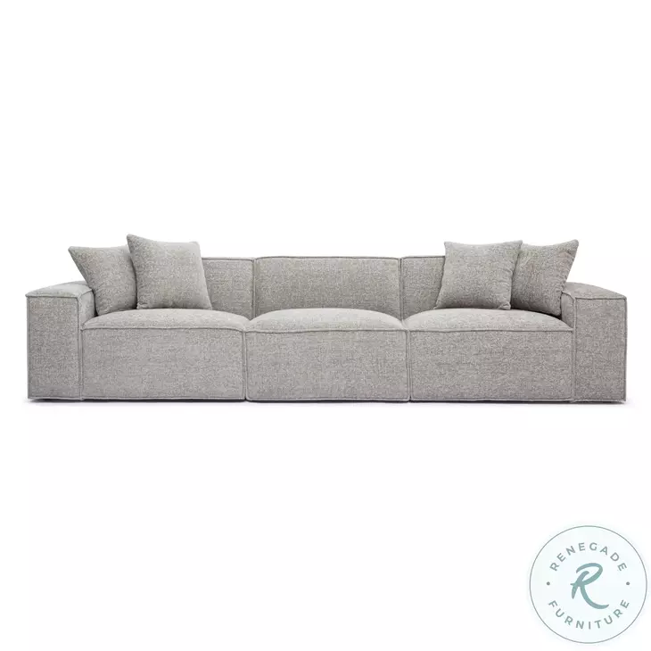 Mindy Taupe Chenille Basketweave Modular Sectional