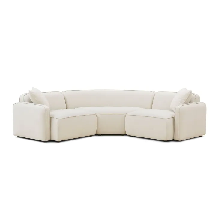 Travie Sand Performance Fabric 3 Piece Modular Sectional with Pillows
