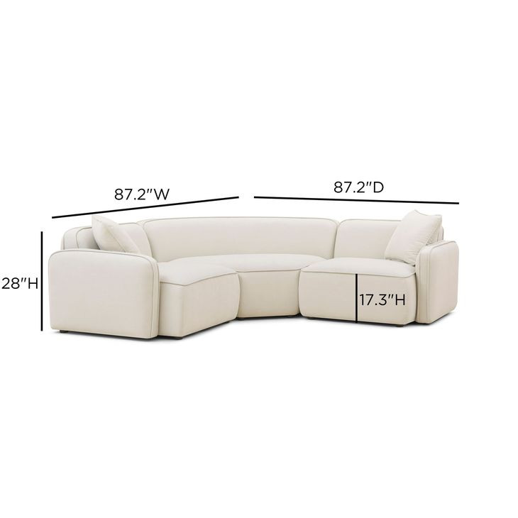Travie Sand Performance Fabric 3 Piece Modular Sectional with Pillows