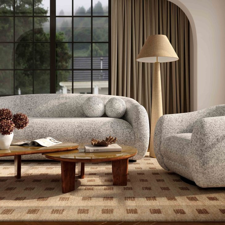 Judy Black and White 80" Sofa