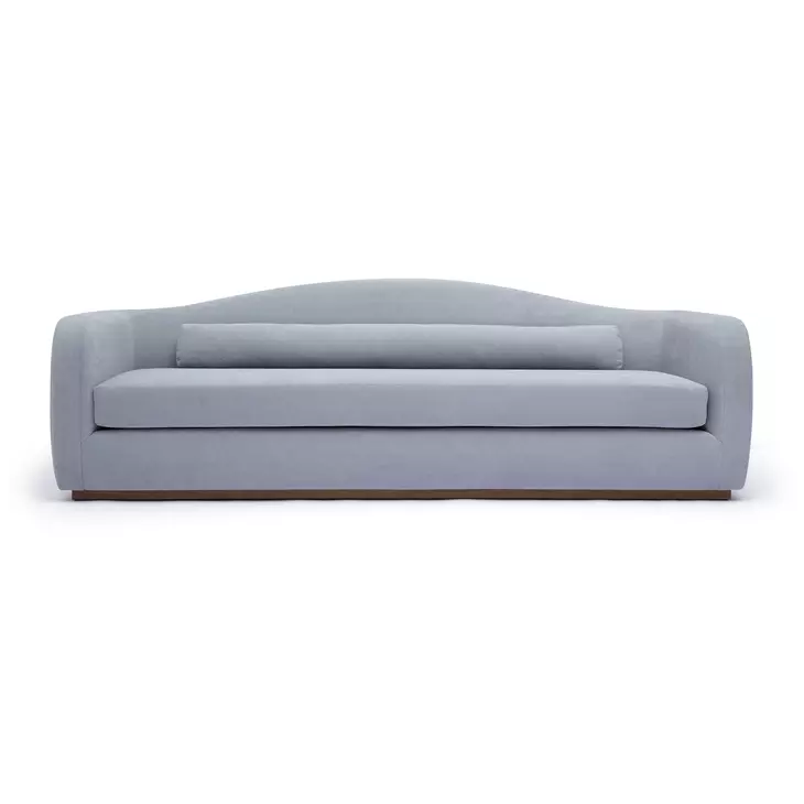 Camille Baby Blue Performance Velvet Upholstered 99" Sofa