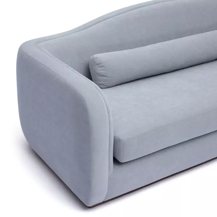 Camille Baby Blue Performance Velvet Upholstered 99" Sofa
