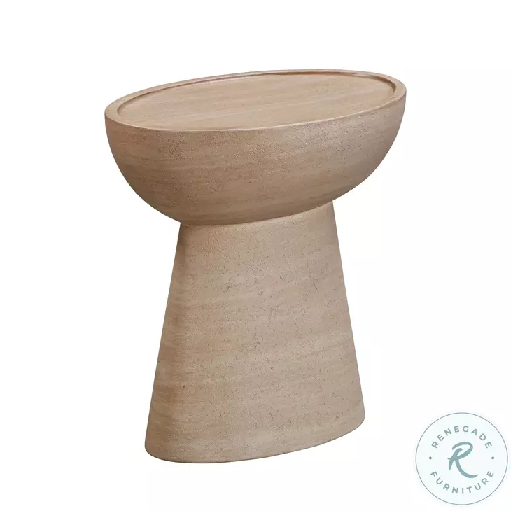Eclipse Textured Faux Travertine Side Table