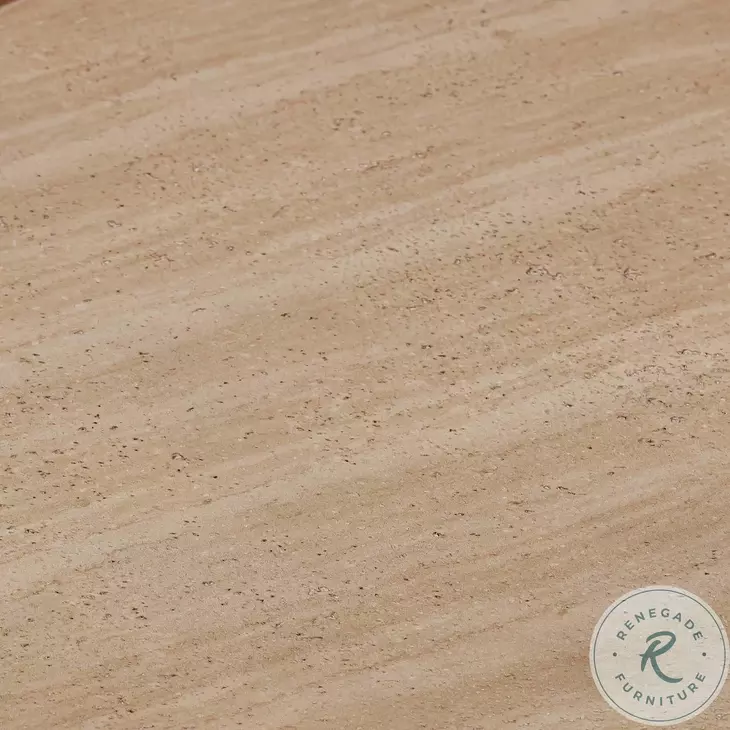 Eclipse Textured Faux Travertine Side Table