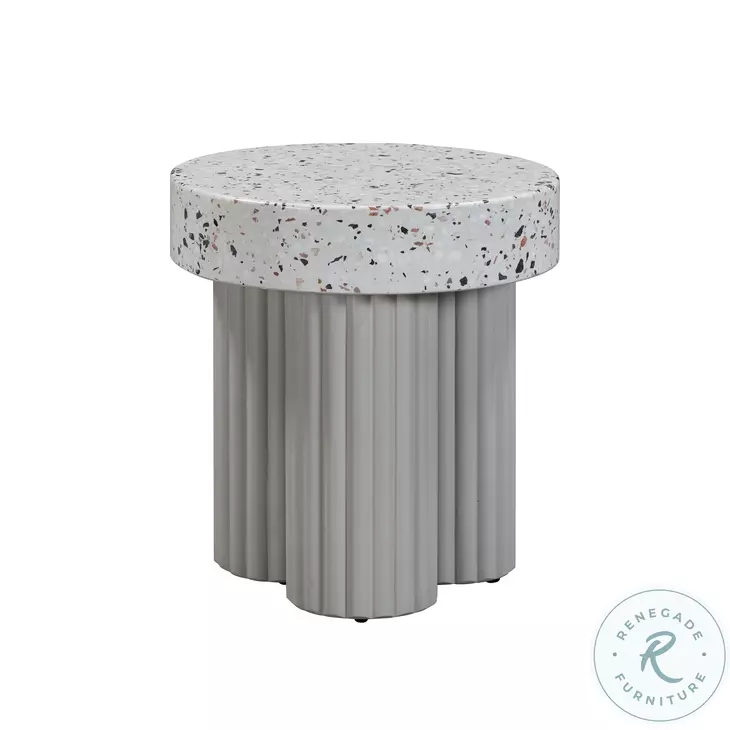 Clover Faux Terrazzo Round Side Table
