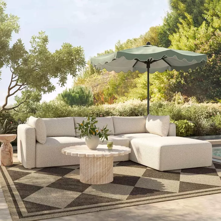 Hangover Cream Outdoor Modular 81" Loveseat