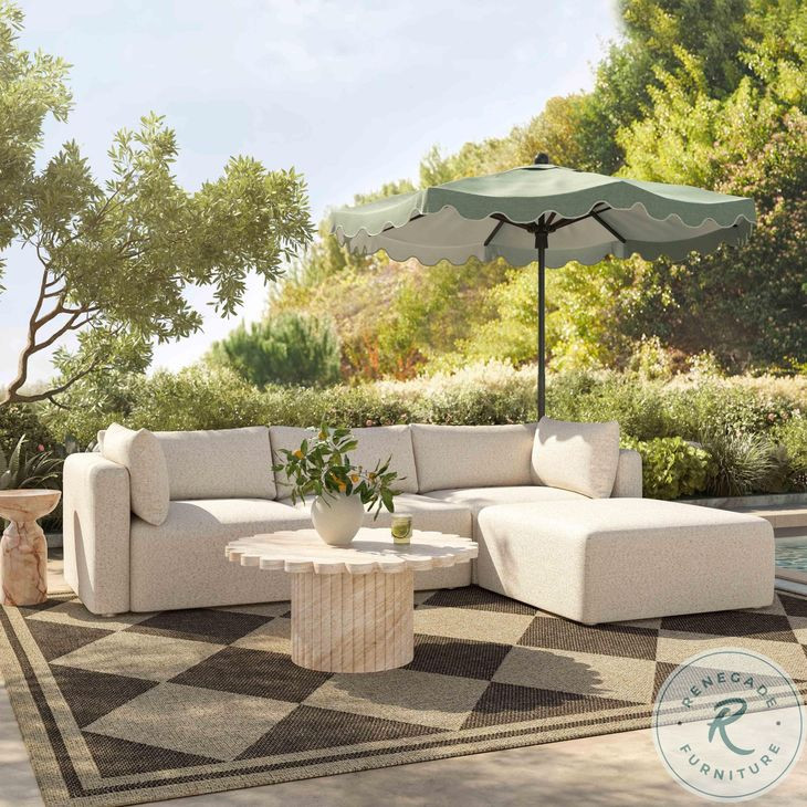 Hangover Cream Square Outdoor Ottoman