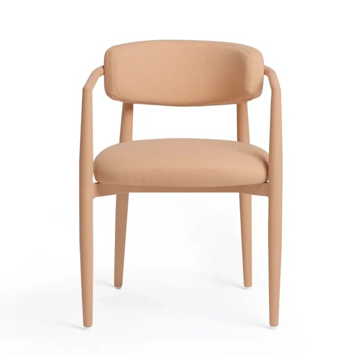 Annika Peach Performance Fabric Upholstered Outdoor Dining Chair