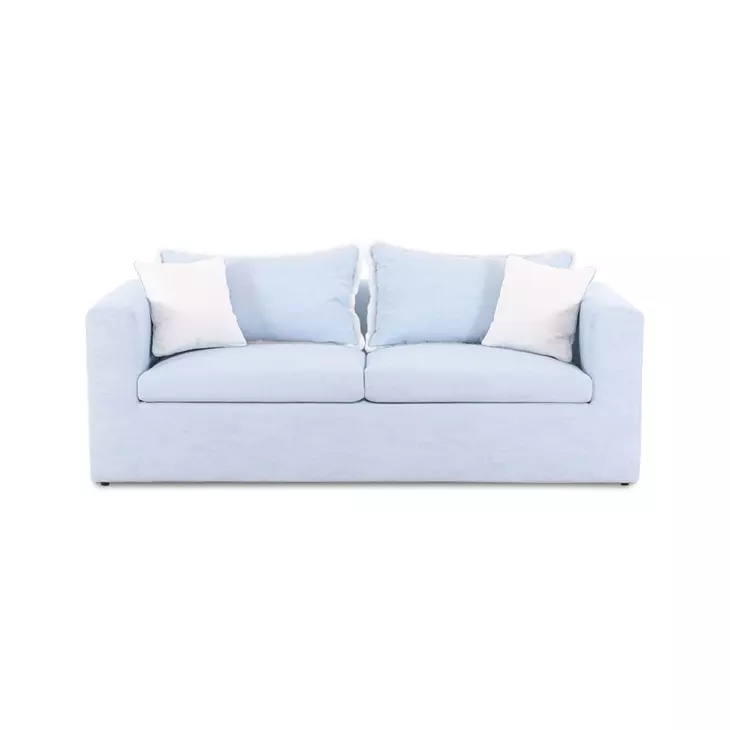 Salty Light Blue Performance Boucle Outdoor 85" Sofa