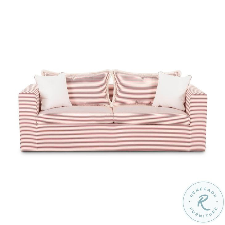 Salty Red Striped Outdoor Sofa