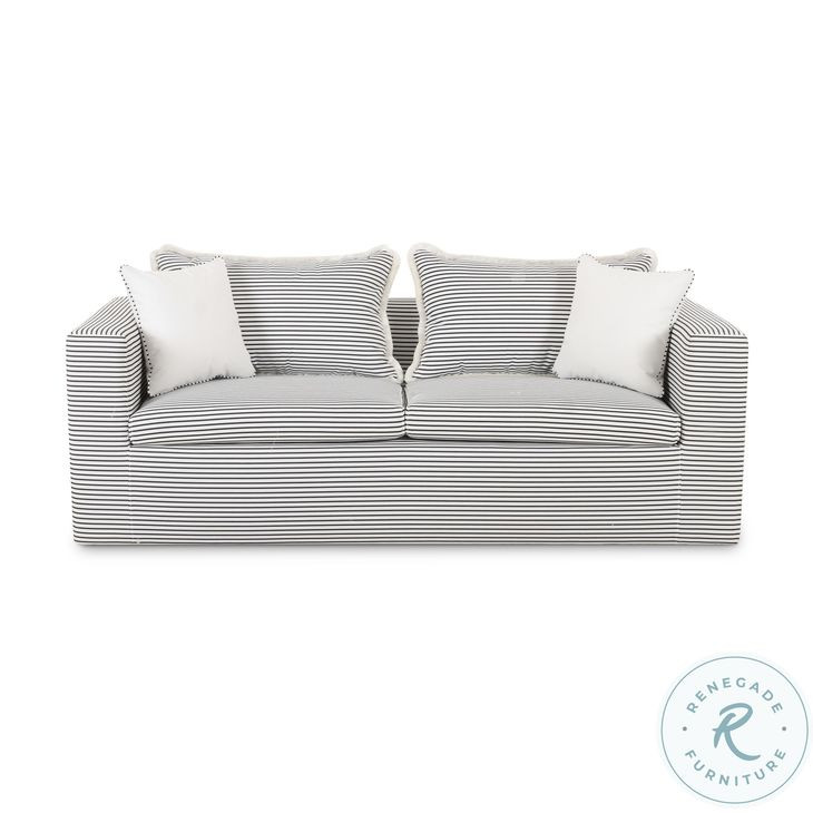 Salty Black Striped Outdoor Sofa