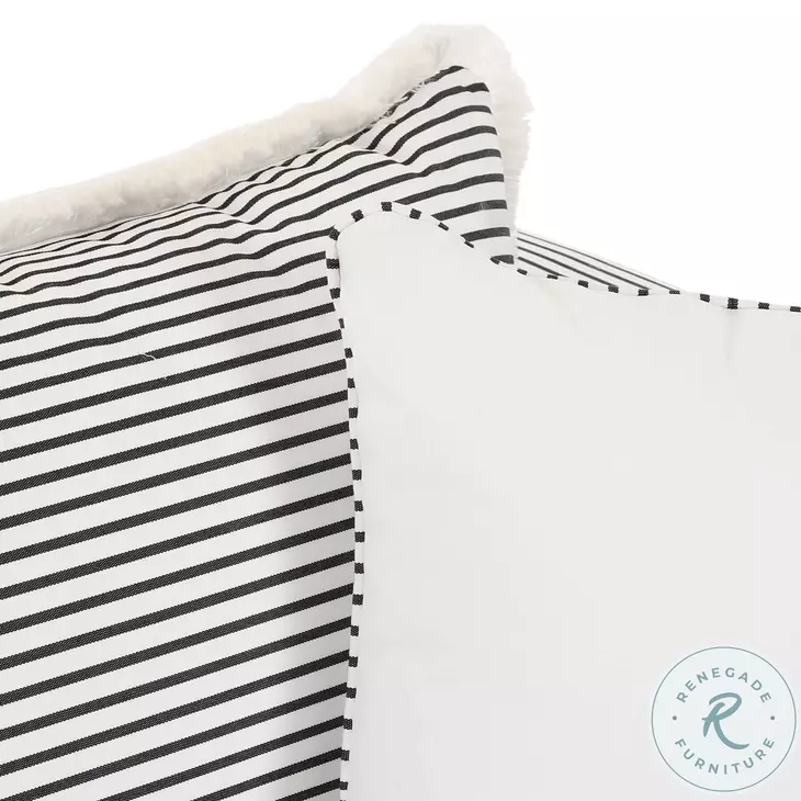 Salty Black Striped Outdoor 85" Sofa