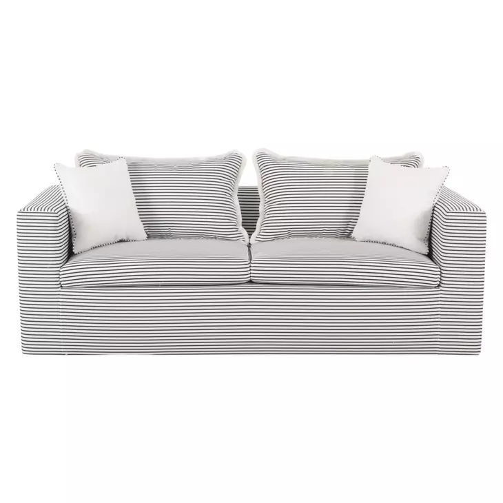 Salty Black Striped Outdoor 85" Sofa