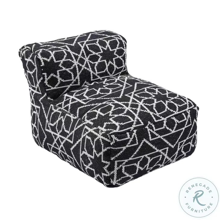 Chiara Black Outdoor Accent Pouf