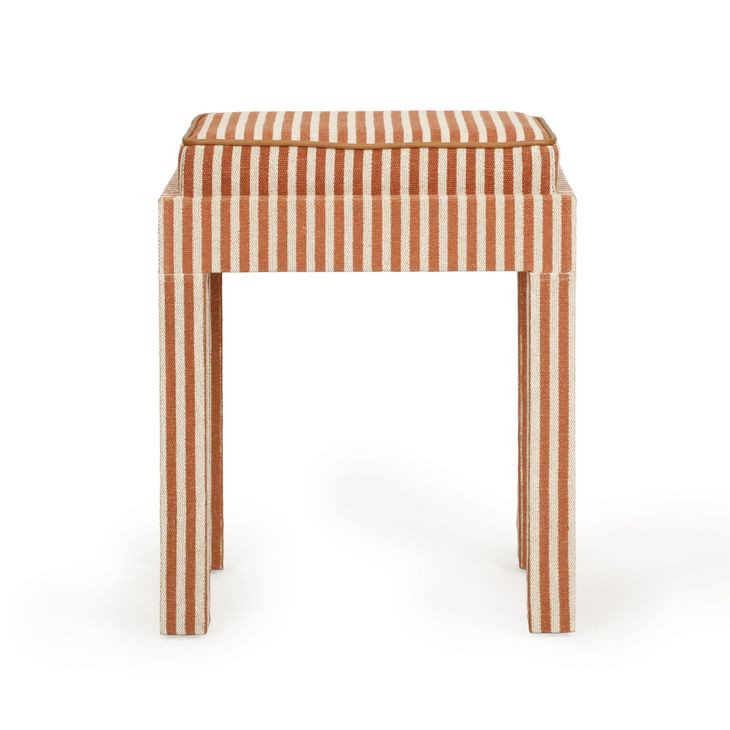 Kora Terracotta Upholstered Accent Stool