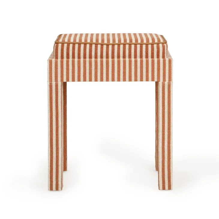Kora Terracotta Upholstered Accent Stool