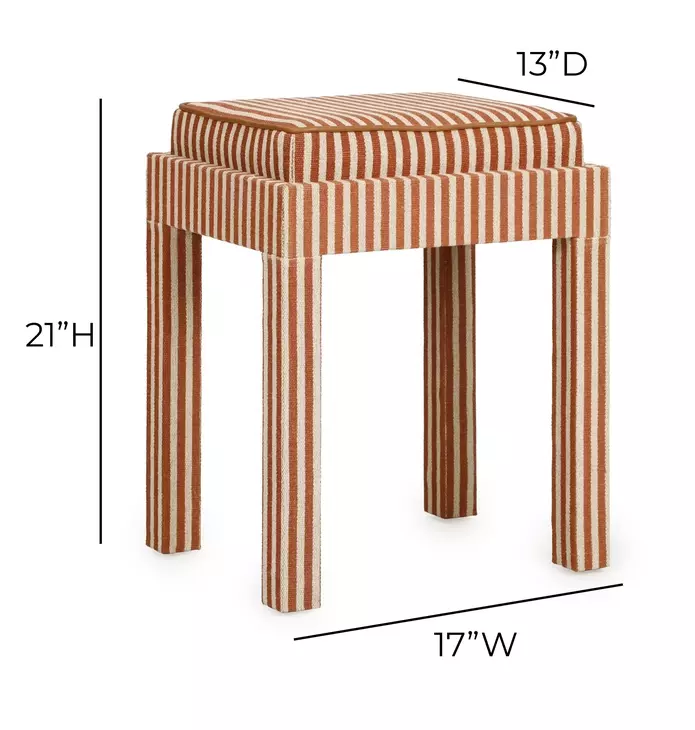 Kora Terracotta Upholstered Accent Stool