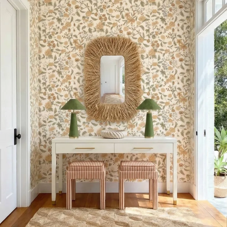 Kora Terracotta Upholstered Accent Stool