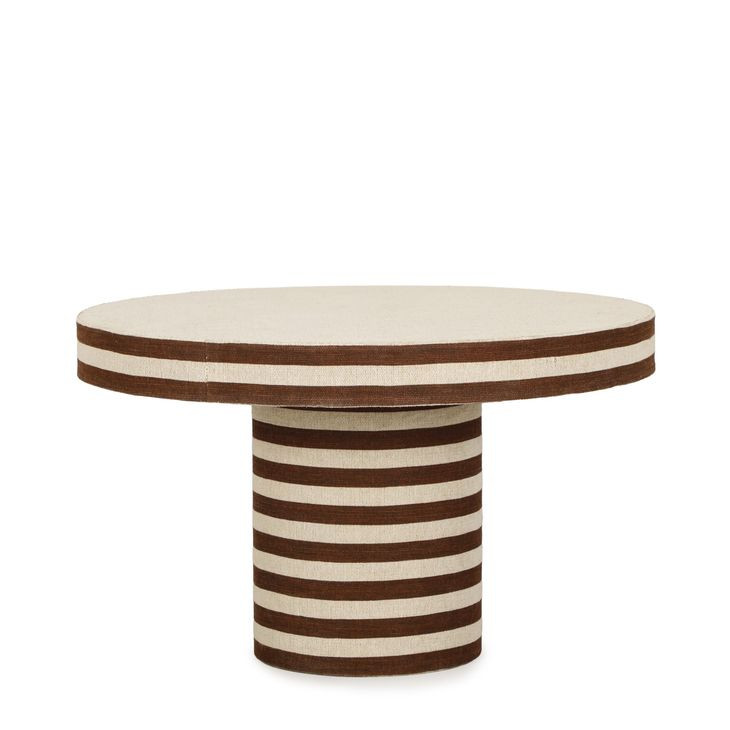 Lyra Brown and White Round Coffee Table