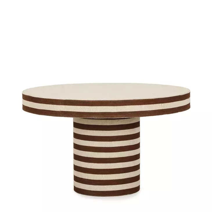 Lyra Brown and White Round Coffee Table