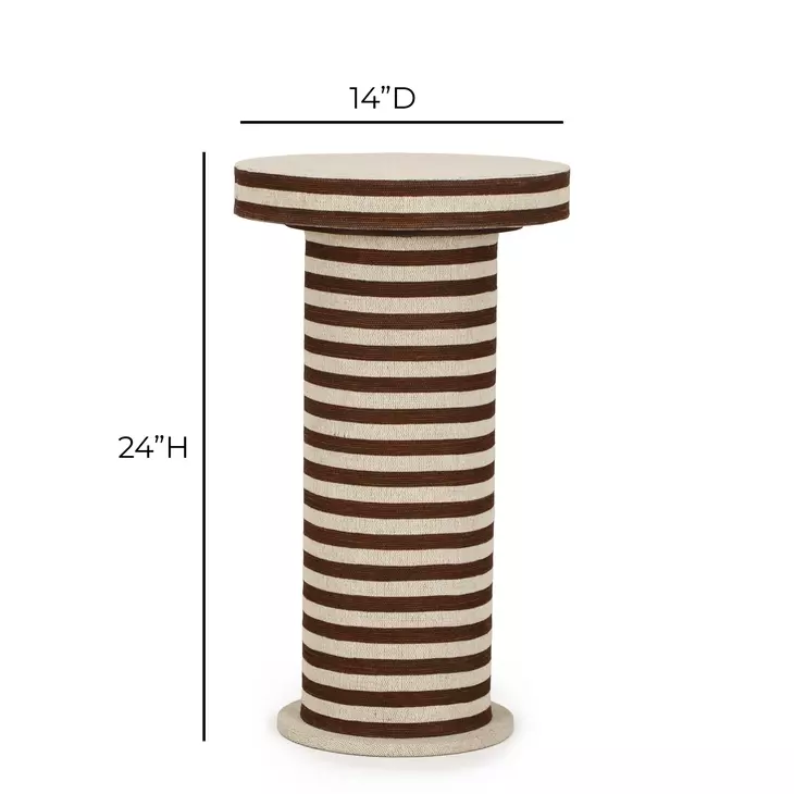 Lyra Natural and White Round Side Table