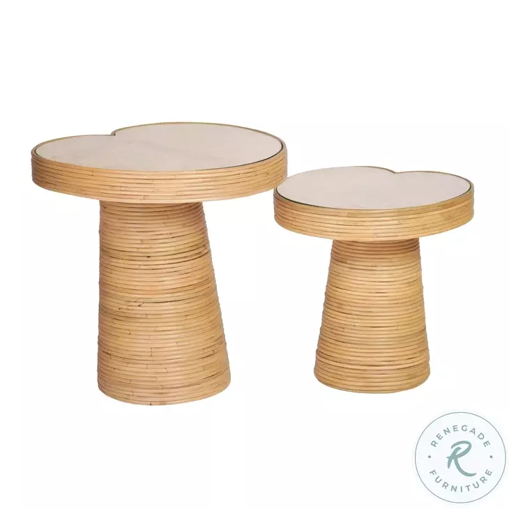 Felicia Natural Lilypad Tall Side Table