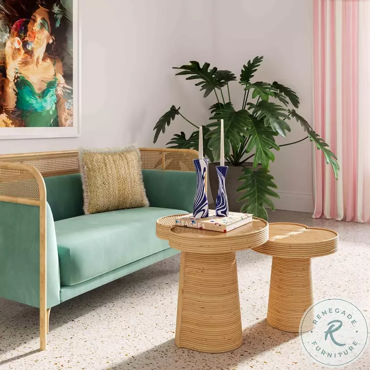 Felicia Natural Lilypad Short Side Table