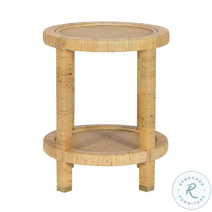 Amara Natural Rattan Round Side Table