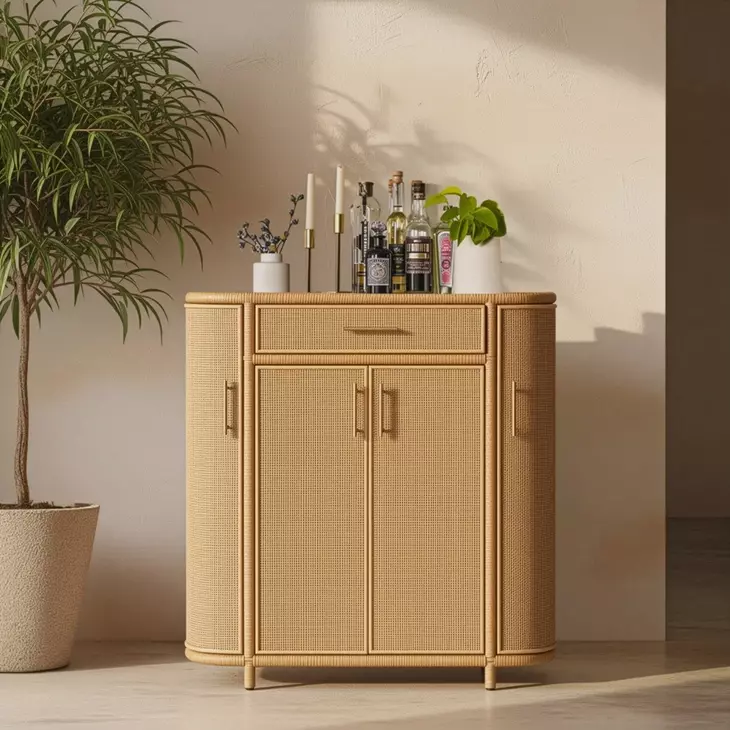 Tarot Natural 4 Door Bar Cabinet