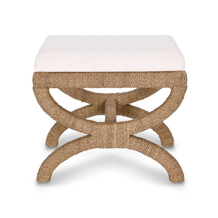 Kappa White Upholstered Accent Stool