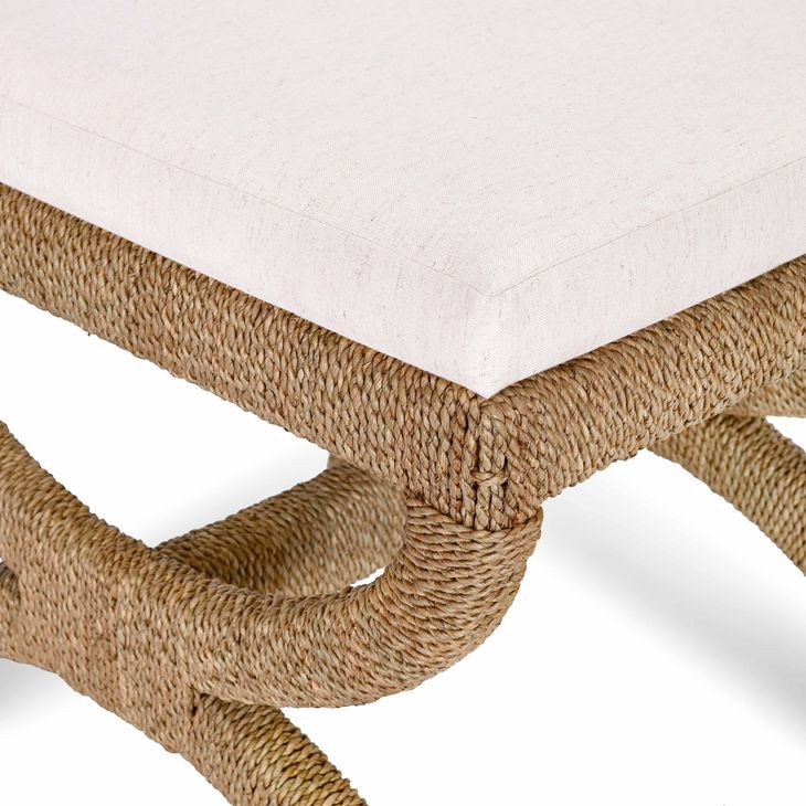 Kappa White Upholstered Accent Stool