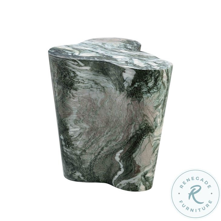 Slab Grey And Blush Faux Marble Tall Side Table