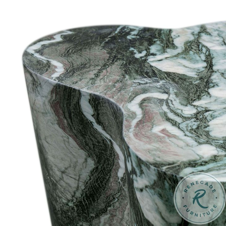 Slab Grey And Blush Faux Marble Tall Side Table