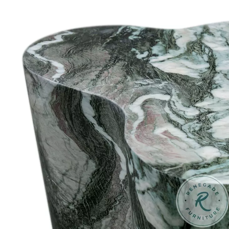 Slab Grey And Blush Faux Marble Tall Side Table