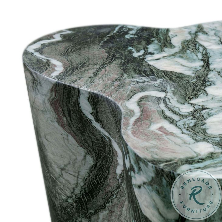 Slab Grey And Blush Faux Marble Short Side Table