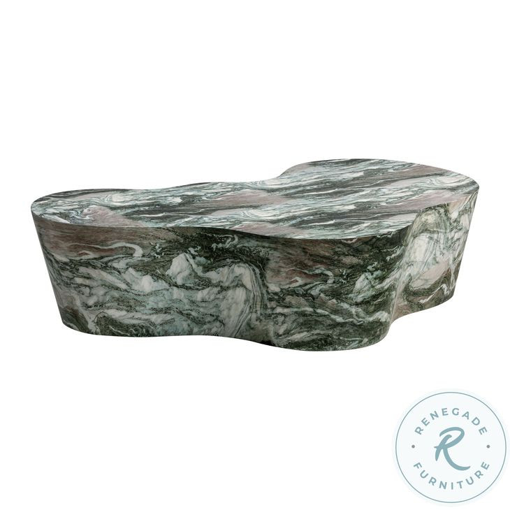 Slab Grey And Blush Faux Marble Coffee Table