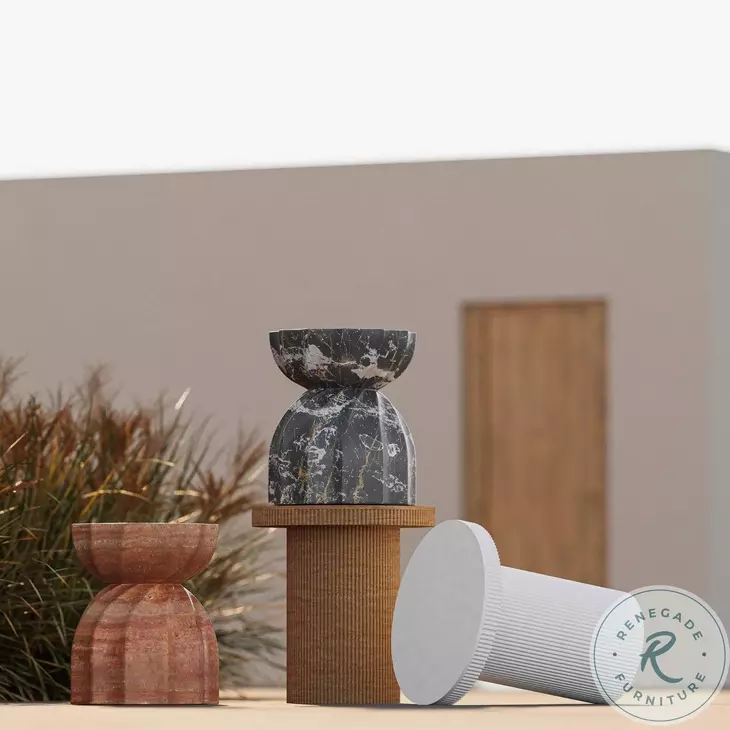 Darcy Faux Travertine Concrete Side Table