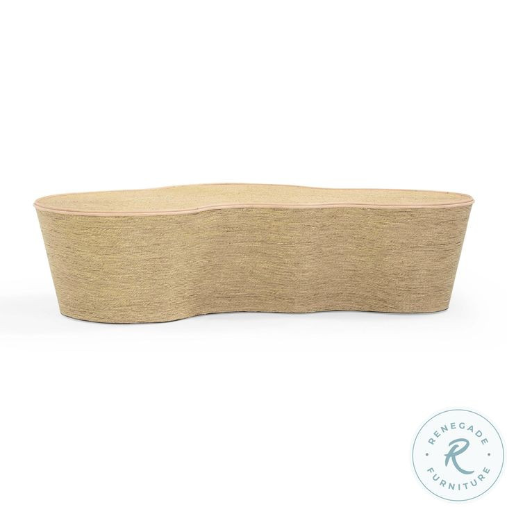 Slab Natural Seagrass Free Form Coffee Table