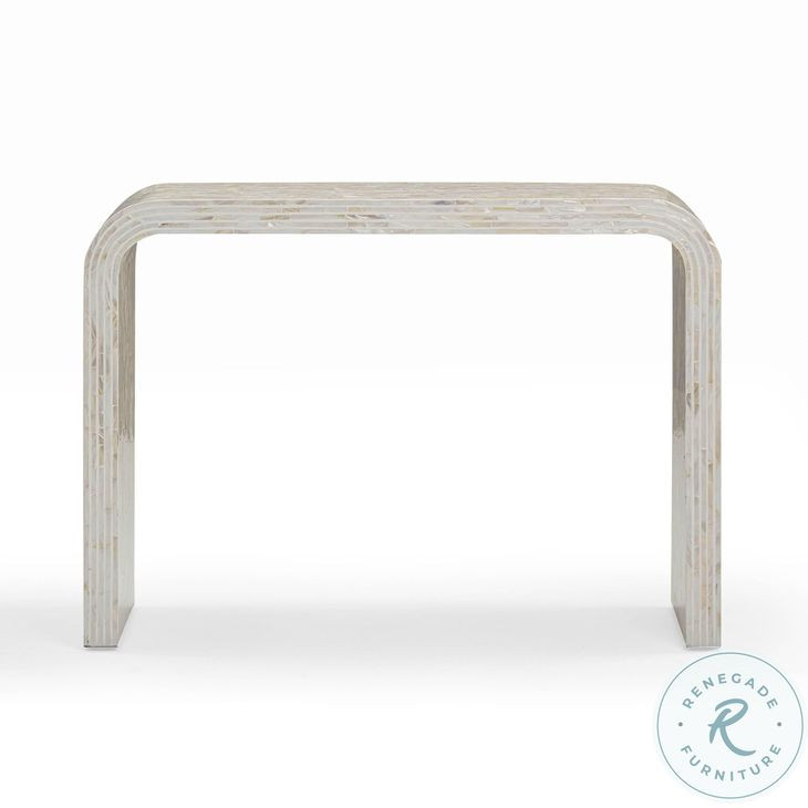Opus Cream Capiz Shell Rectangular Console Table