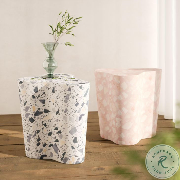 Slab Terrazzo Sunset Pink Side Table