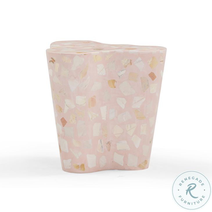 Slab Terrazzo Sunset Pink Side Table