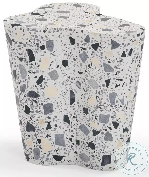 Slab Terrazzo Black and White Side Table