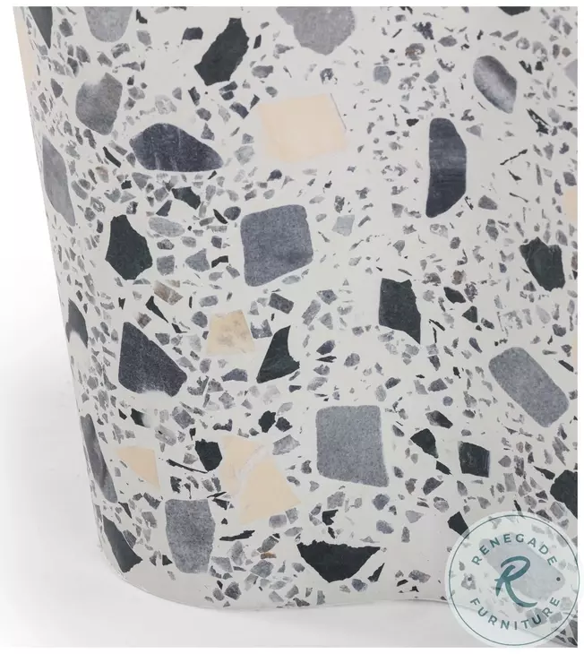 Slab Terrazzo Black and White Side Table