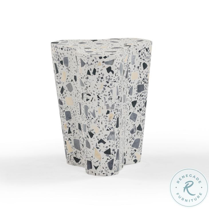 Slab Terrazzo Black and White Side Table