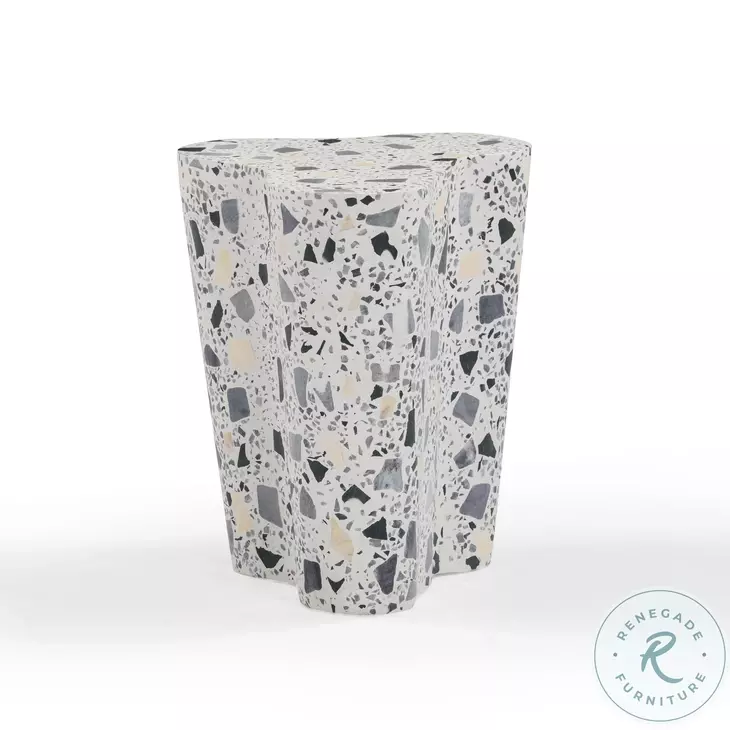 Slab Terrazzo Black and White Side Table