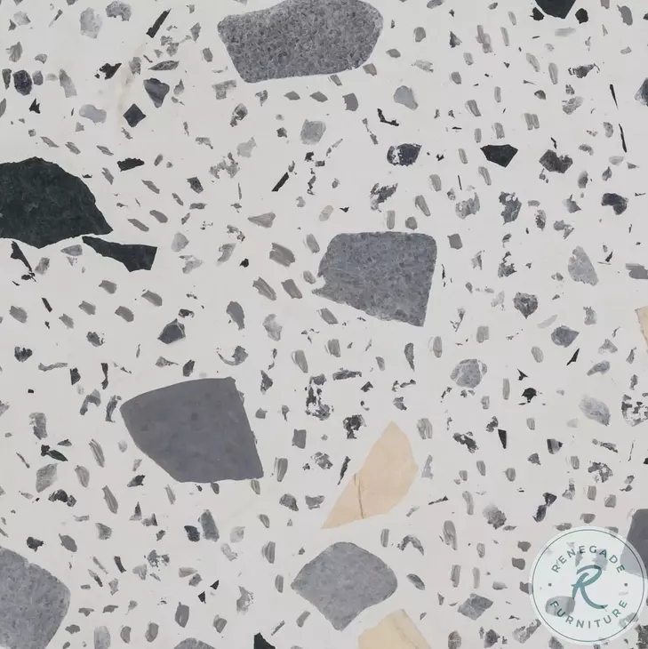 Slab Terrazzo Black and White Side Table